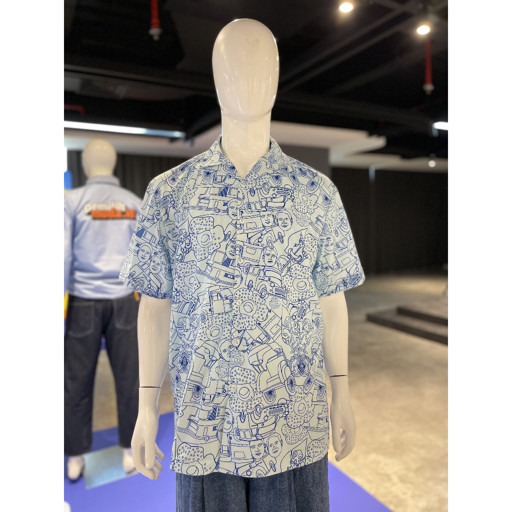 KEMEJA GEMOY MOTIF BECAK PRABOWO GIBRAN OFFICIAL MERCHANDISE