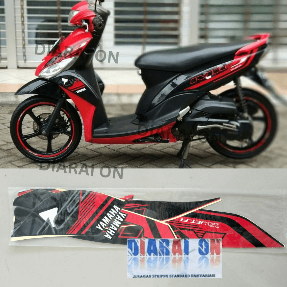 Stiker Striping Yamaha Mio J 2014 - Mio J Merah Murah