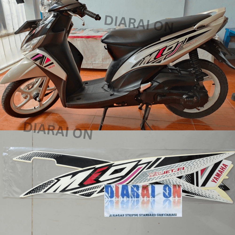 Stiker Striping Yamaha Mio J 2012 - Mio J Putih Pink Murah
