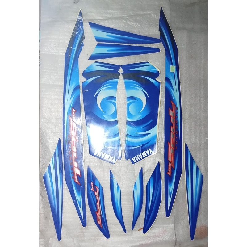 Striping stiker body kanan kiri full set Mio soul tahun 2007 2008 warna biru