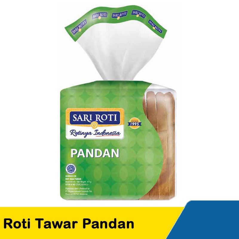 

Sari Roti Tawar Pandan 370g