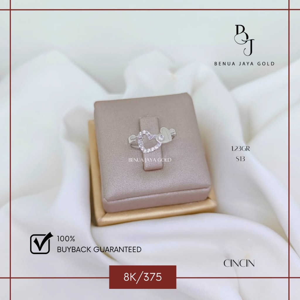 Cincin Fashion Love Emas Putih 8K/375