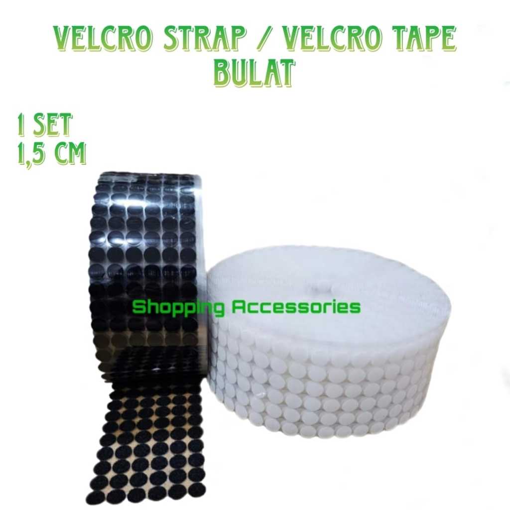 Velcro bulat double side perekat serbaguna velcro tape 1,5cm