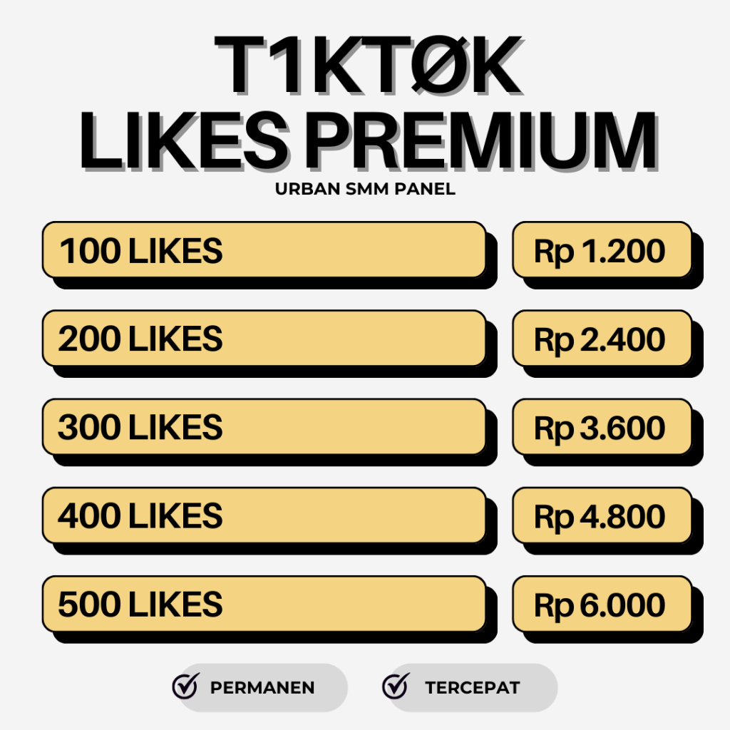 URBAN SMM - Like Tiktok Softw4re Tambah Likes FYP Beli Likes TokTok Global Worldwide Premium High Qu