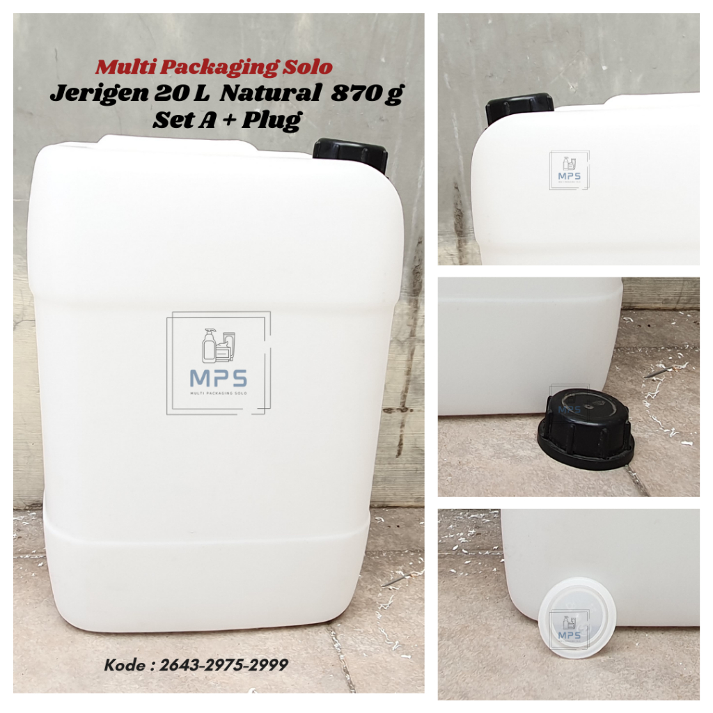 Jerigen 20 L Nat Hdpe Tutup Hitam / Jerigen Hdpe / Jerigen / Jerigen Madu / Jerigen 20 Liter
