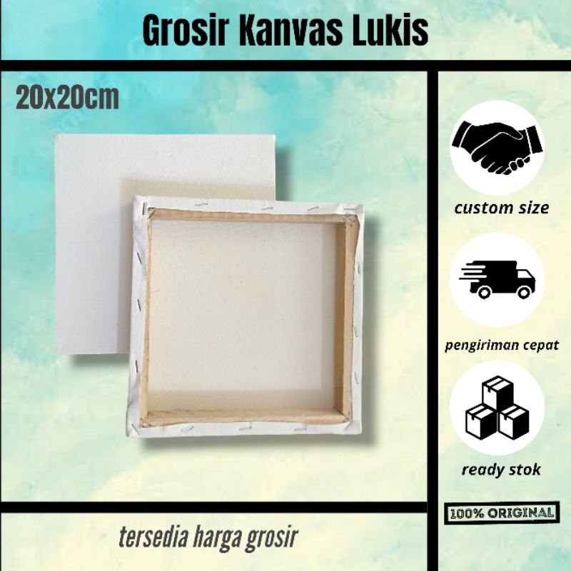 

kanvas lukis 20x20cm putih siap pakai