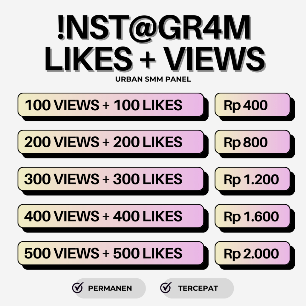 URBAN SMM - Paket View Instagram Like Permanen Bergaransi| Likes Instagram Views Reels Post Permanen