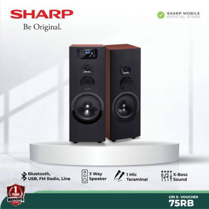 Speaker Aktif Sharp CBOX-D805WR I CBOX-D805 WR CBOXD805WR SHARP CBOXD805 SHAR SPEAKER AKTIF 8 inch S