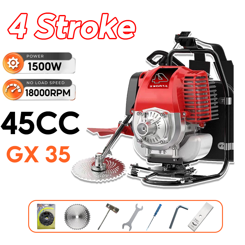 ECOSEN 45CC Mesin Potong Rumput Gendong 4Tak Brush Cutter 4 Stroke Kualitas Terbaik/Mesin Potong Rum