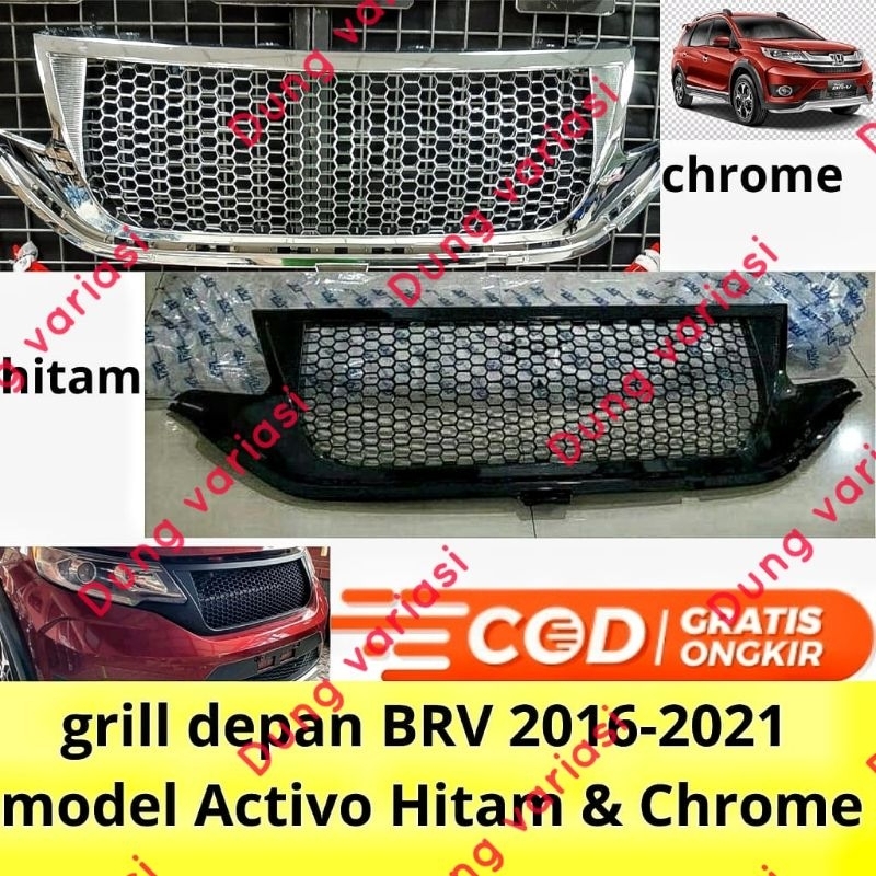 grill depan brv model activo hitam & chrome 2016,2018,2021