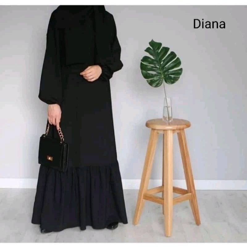 New Abaya Gamis Maxi Dress Arab Saudi Turki list pita klok lebar bawah busui