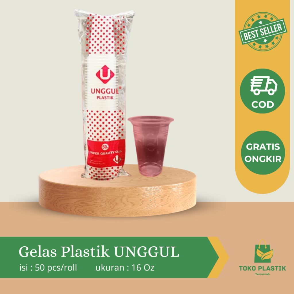 Gelas Plastik Unggul 16oz | Gelas minuman kopi
