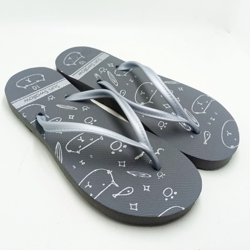 sendal jepit sun swallow karakter kicing sendal jepit hitam abu cho