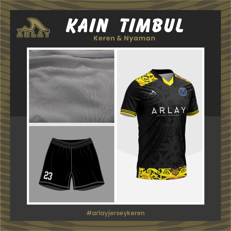 ARLAY JERSEY FUTSAL BOLA - MOTIF DAYAK PRINTING CUSTOM BISA SATUAN