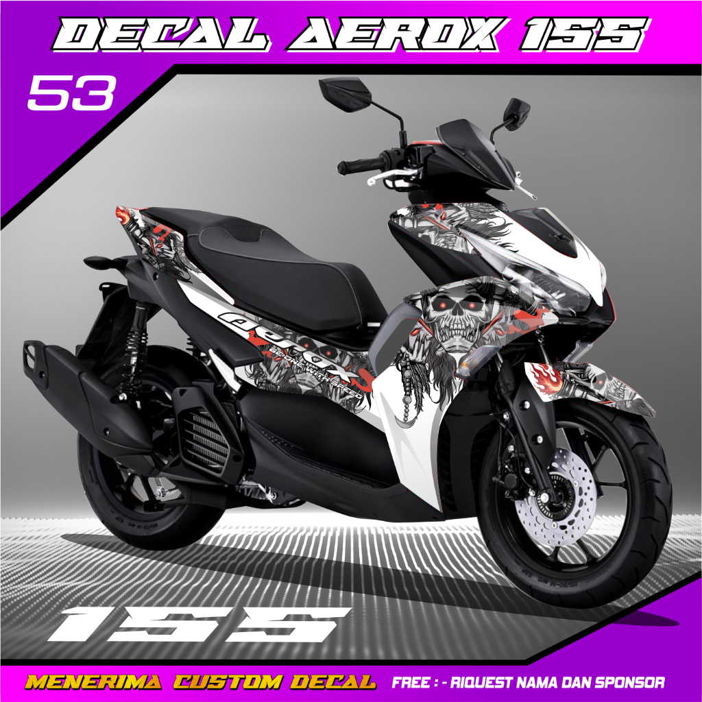 Decal Stiker Aerox New Nvx 155 Connected Full Body Putih
