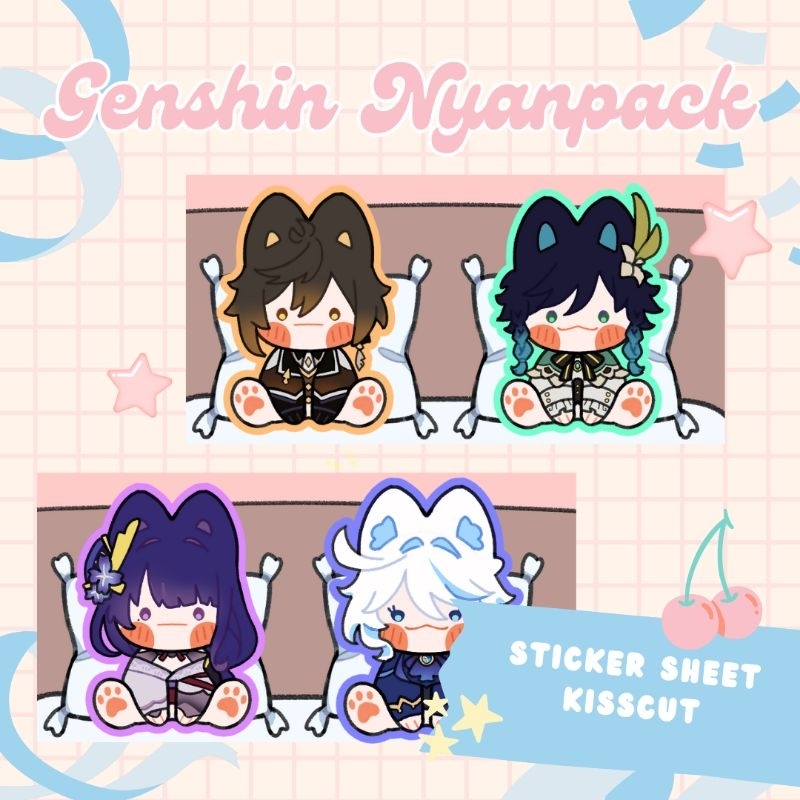 

[Muncationary] Sticker Sheet Kisscut Couple Genshin Impact Archon Furina Raiden Shogun Zhongli Nahida Venti Fanmerch