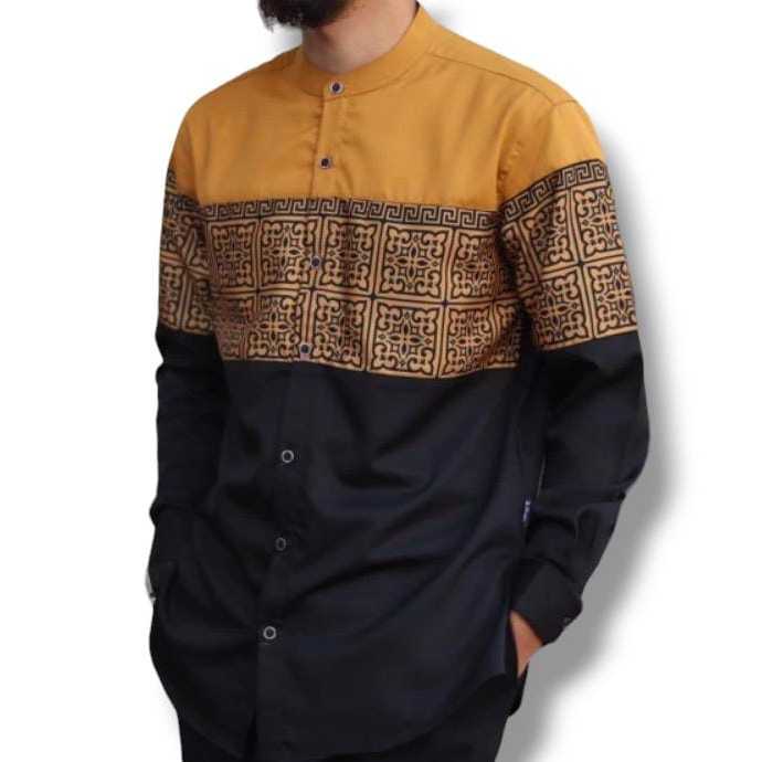 Kemko Lengan Panjang Motif Songket/ kemko kombinasi batik / Kurta Pakistan