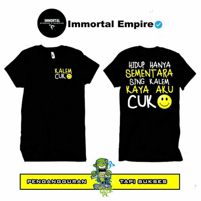 Kaos tshirt dewasa pria wanita sing kalem