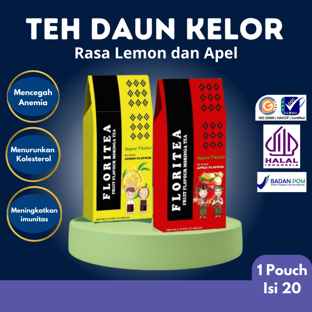 

Teh Kelor Rasa Apel atau Lemon 100% Original Daun Kelor Asli