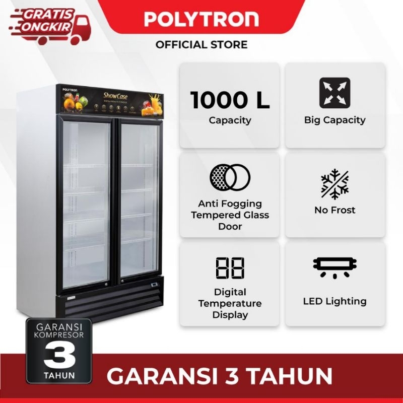 POLYTRON SHOWCASE 2PINTU 1000L SCN1020