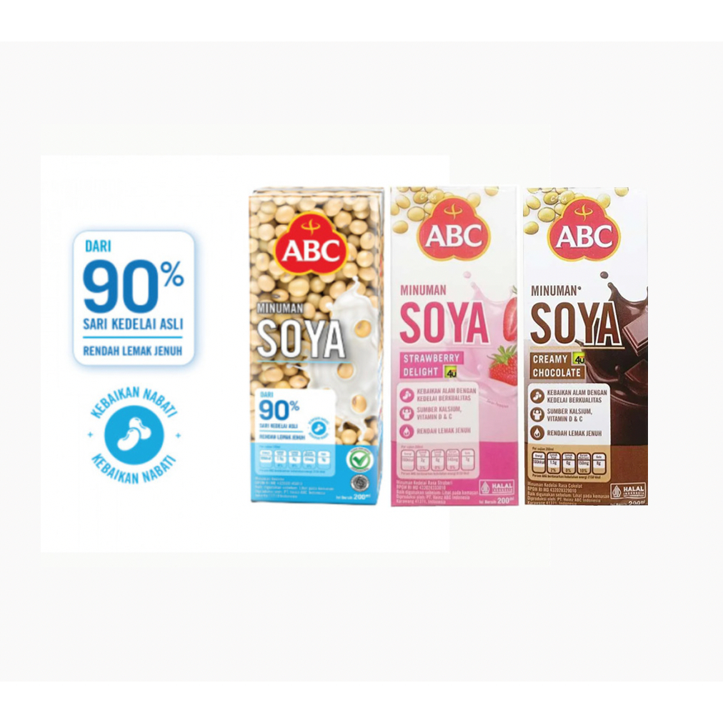 

ABC Soya Soy Drink Minuman Sari Kedelai 200ml - ALL VARIANT