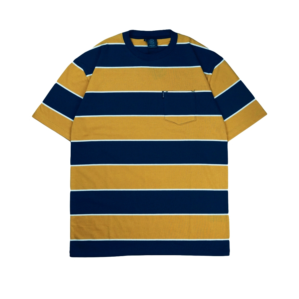 Clote Tshirt Stripe Pocket Oversize CVC 24s - S2 Yellow Navy S2NYW