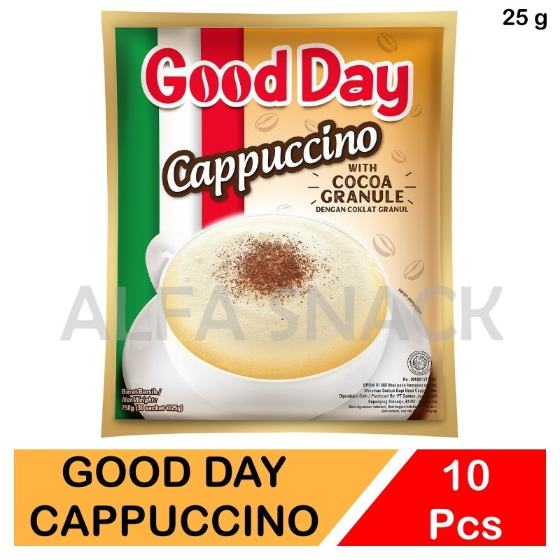 

Good Day Cappuccino 1 Renceng Isi 10 Pcs x 25 gram