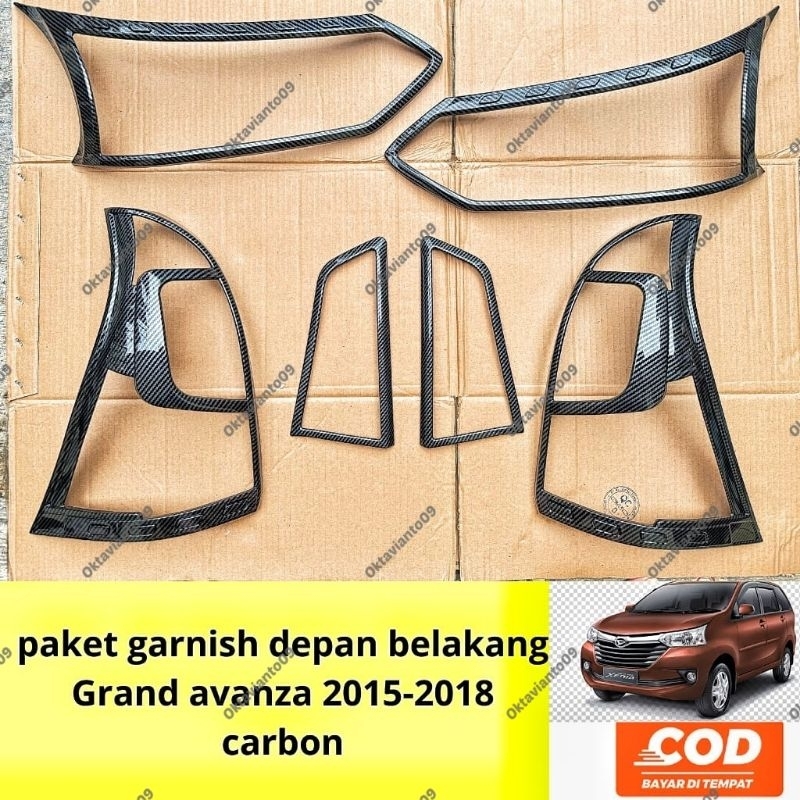 paket garnish depan belakang grand Avanza Xenia Veloz 2015 2018 carbon