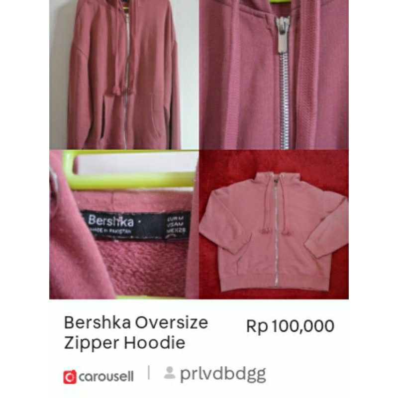 Bershka Oversize Zipper Hoodie