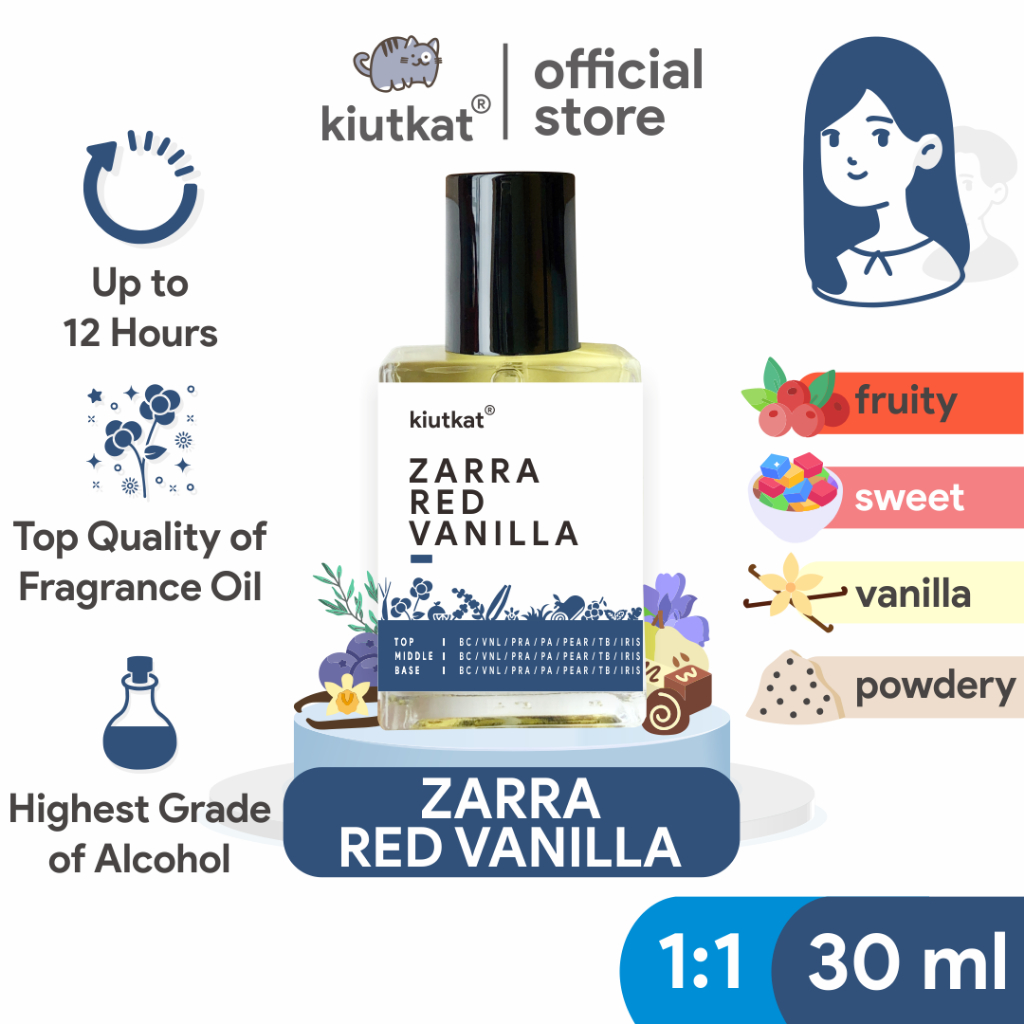 ZARRA RED VANILLA by KIUTKAT - Parfum Wanita Original Isi 30ml | Searah ZARRA - RED VANILLA