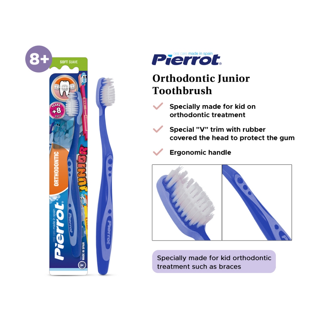Pierrot Junior Orthodontic Brush REF.29 / Sikat Gigi Behel Anak / Sikat Kawat Gigi Anak