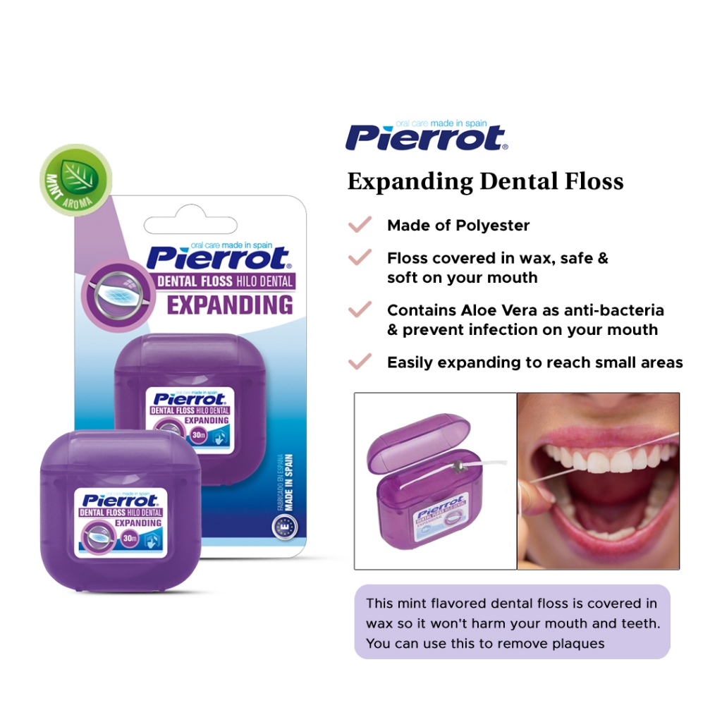 Pierrot Mint Expanding Dental Floss / Benang Gigi / Flossing Gigi / Floss Gigi Benang / Floss Dental
