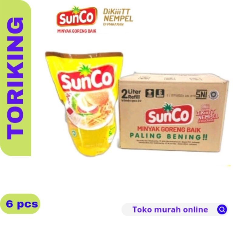 

MINYAK GORENG SUNCO 2Liter ( 1 Dus isi 6pcs)