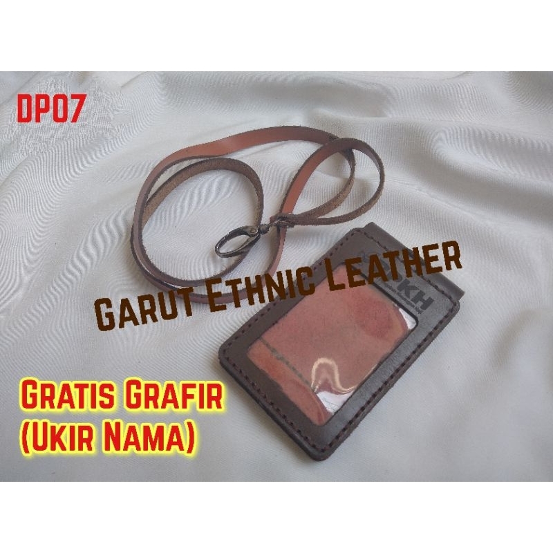 

Name Tag/Lanyard (ID Card Holder) Kulit Pria Pull Up Full Kulit Asli Garut Handmade (DP07)