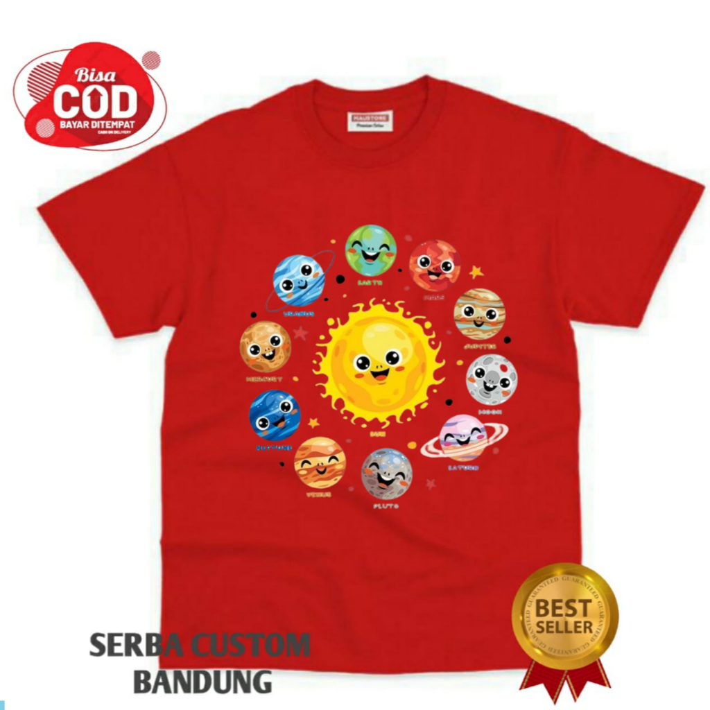 Kaos Baju Anak Tata Surya Bahan Premium
