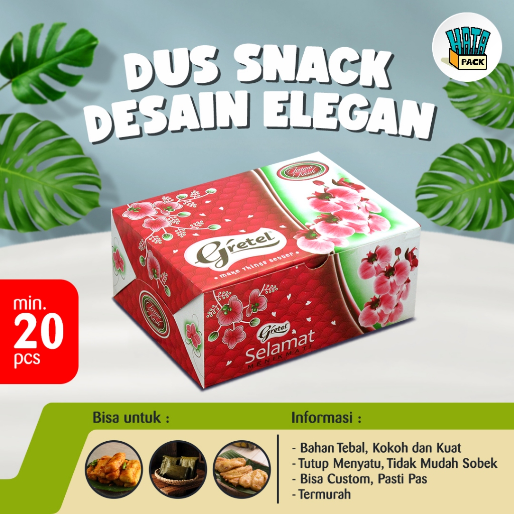 Dus Kue / Dus Snack / Gretel Ukuran 12 x 16 x 7 cm / Dus Box Kue Hansel