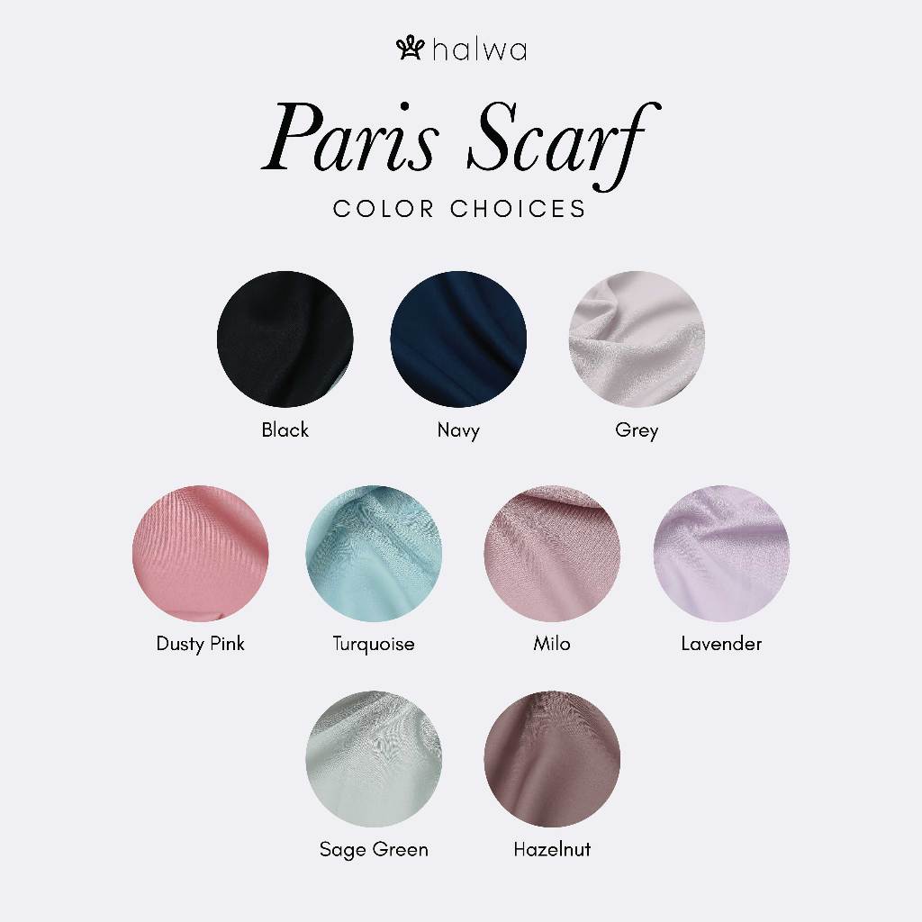 Halwa Scarf Basic Series Hijab Segi Empat Polos Wanita