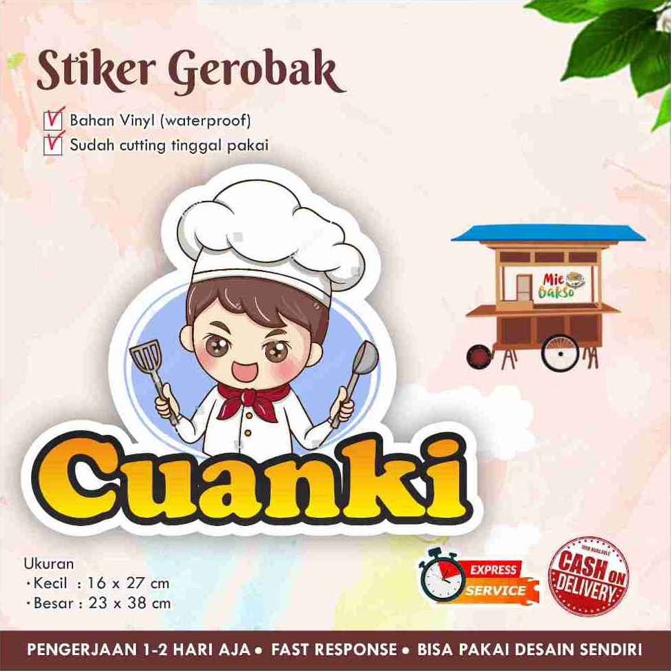 

STIKER KACA GEROBAK VINYL CUANKI / LABEL MAKANAN