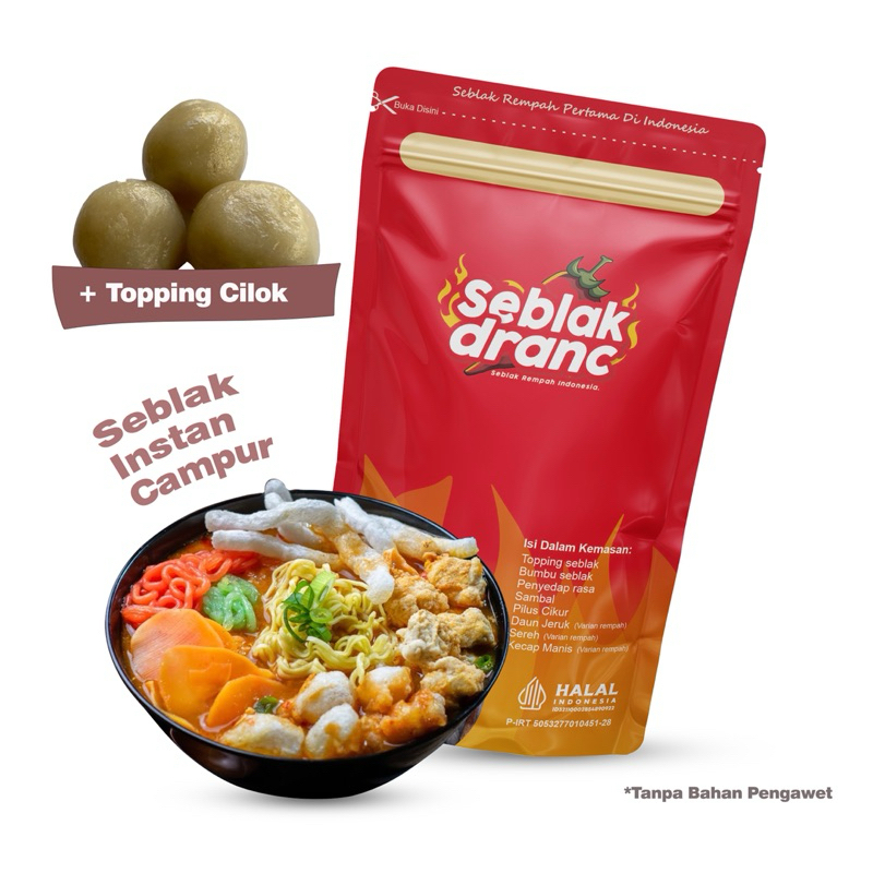 

Seblak Instan Extra Topping Cilok Mercon