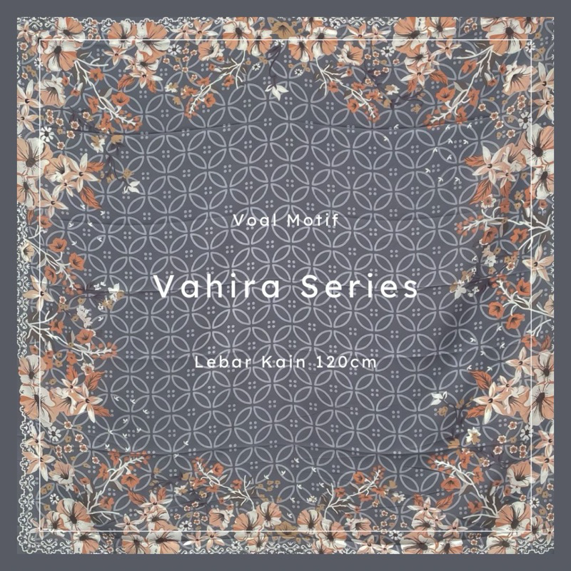 Voal Motif Premium/VAHIRA SERIES/Kain Voal Motif/Bahan Segiempat Motif 120 x120 cm