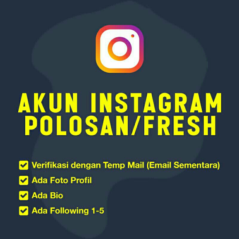 AKUN INSTAGRAM KOSONGAN FRESH POLOSAN HIGH QUALITY