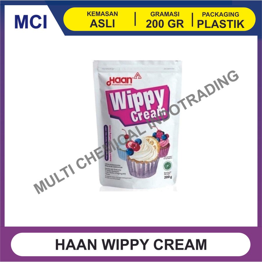 

HAAN WIPPY CREAM POUCH 200 GR - 1 DUS 24 PCS / WHIPPING CREAM INSTAN