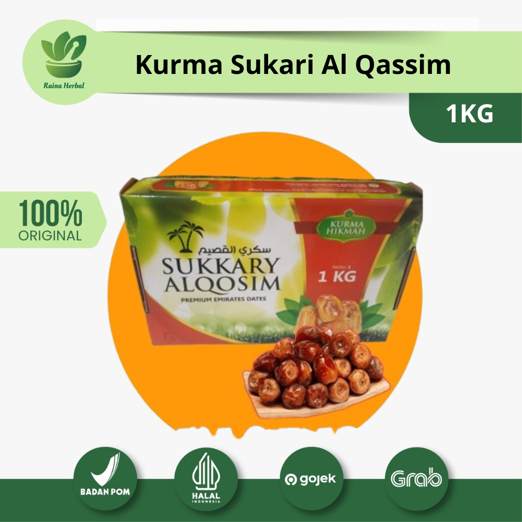 

SUKARI AL QASSIM - Kurma Sukari Al Qassim Premium Hikmah Sukkari 1kg Original