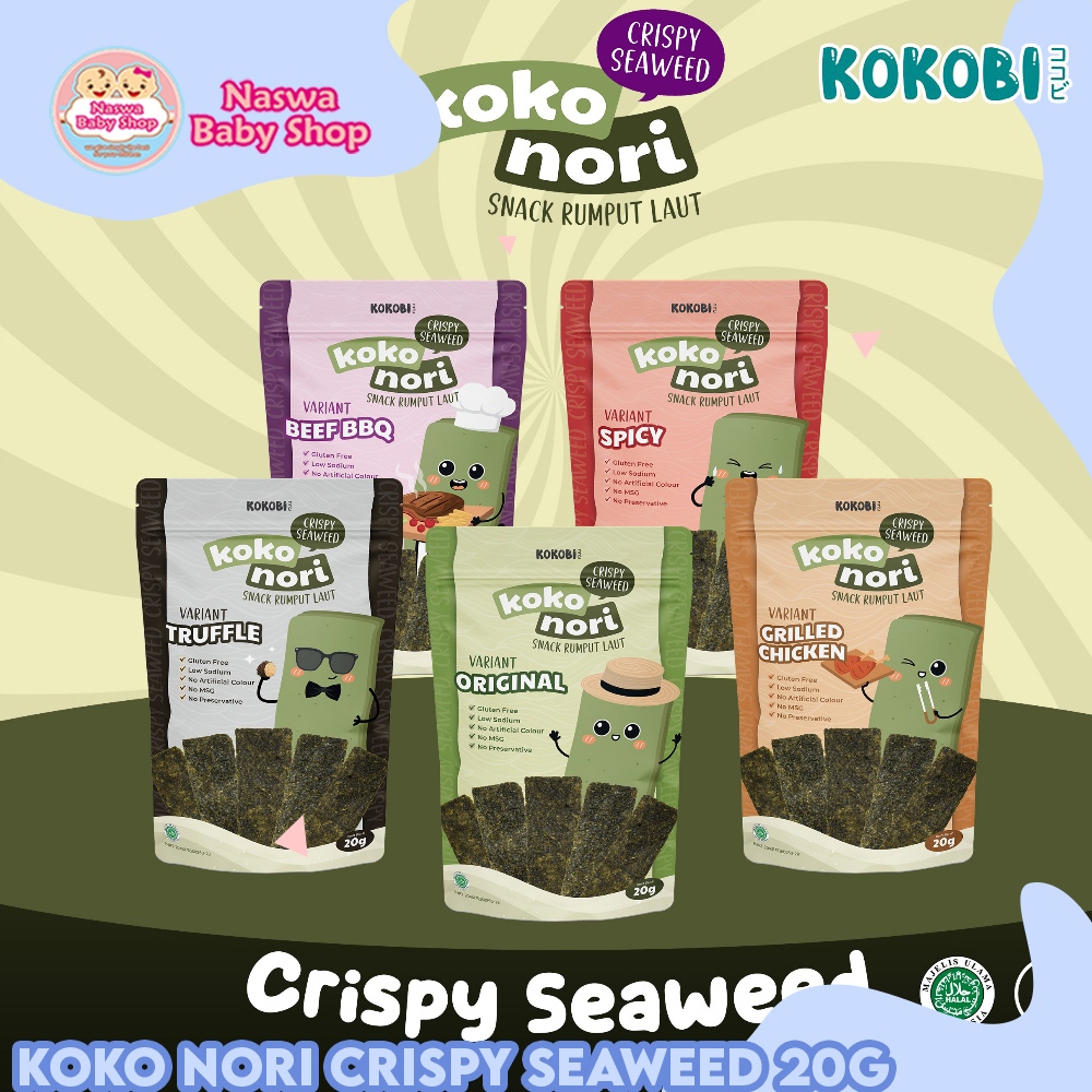 

Kokobi Koko Nori Crispy Seaweed Snack Rumput Laut 20g