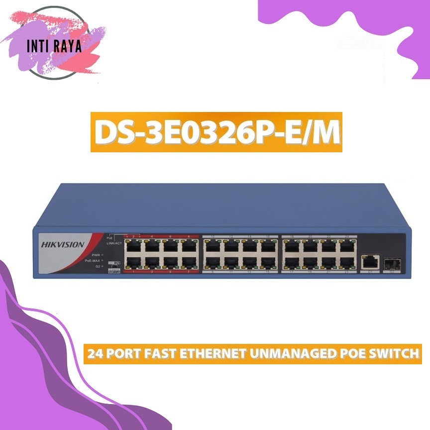 Hikvision DS-3E0326P-E/M POE Switch Hub 24 Port