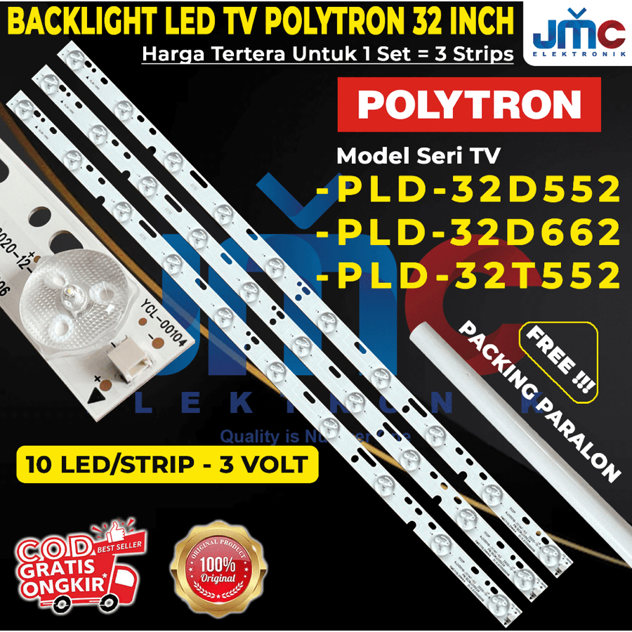 BACKLIGHT TV LED POLYTRON 32 INCH PLD32D552 PLD32D662 PLD32T552 32D552 32D662 32T552 10K