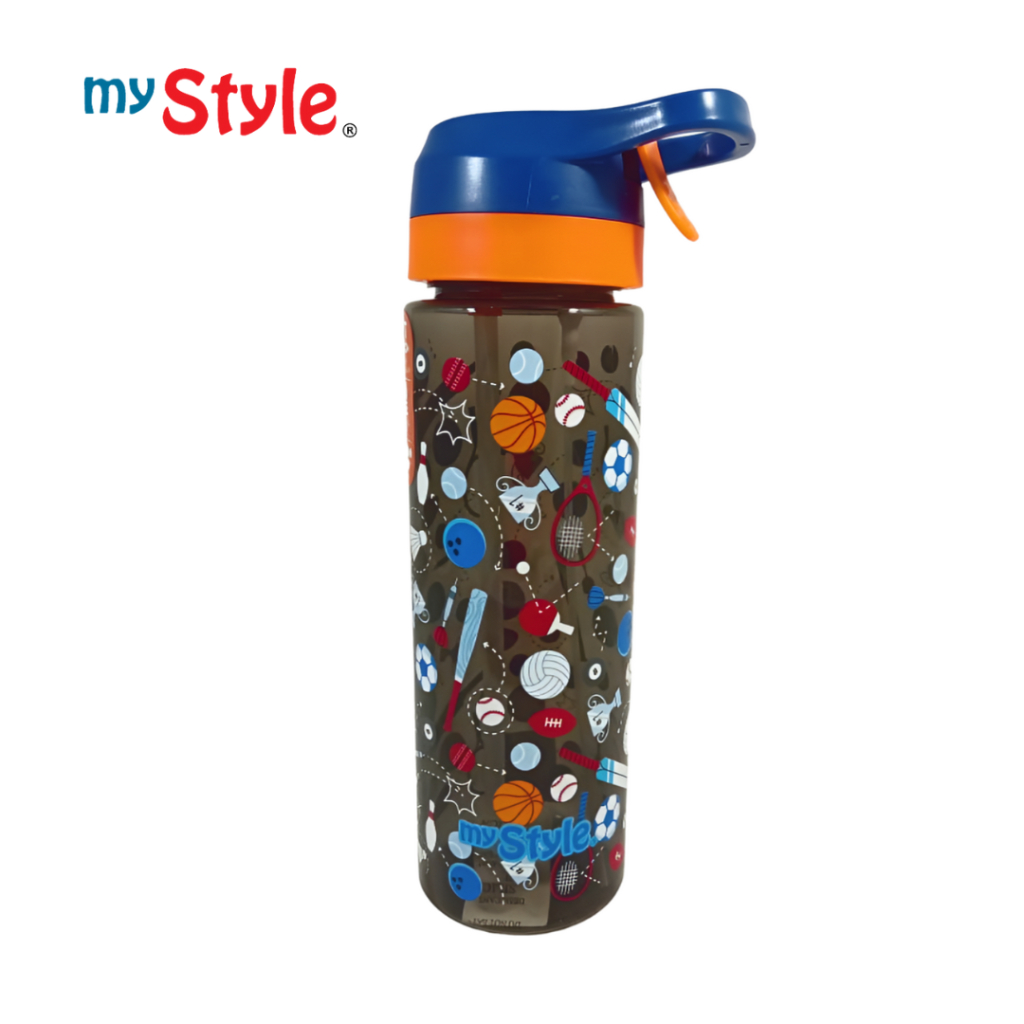 My Style TM 1164 Mist Spray & Spout Drink TRITAN Bottle 750ml for Boys - Botol Minum Sedotan dan Sem