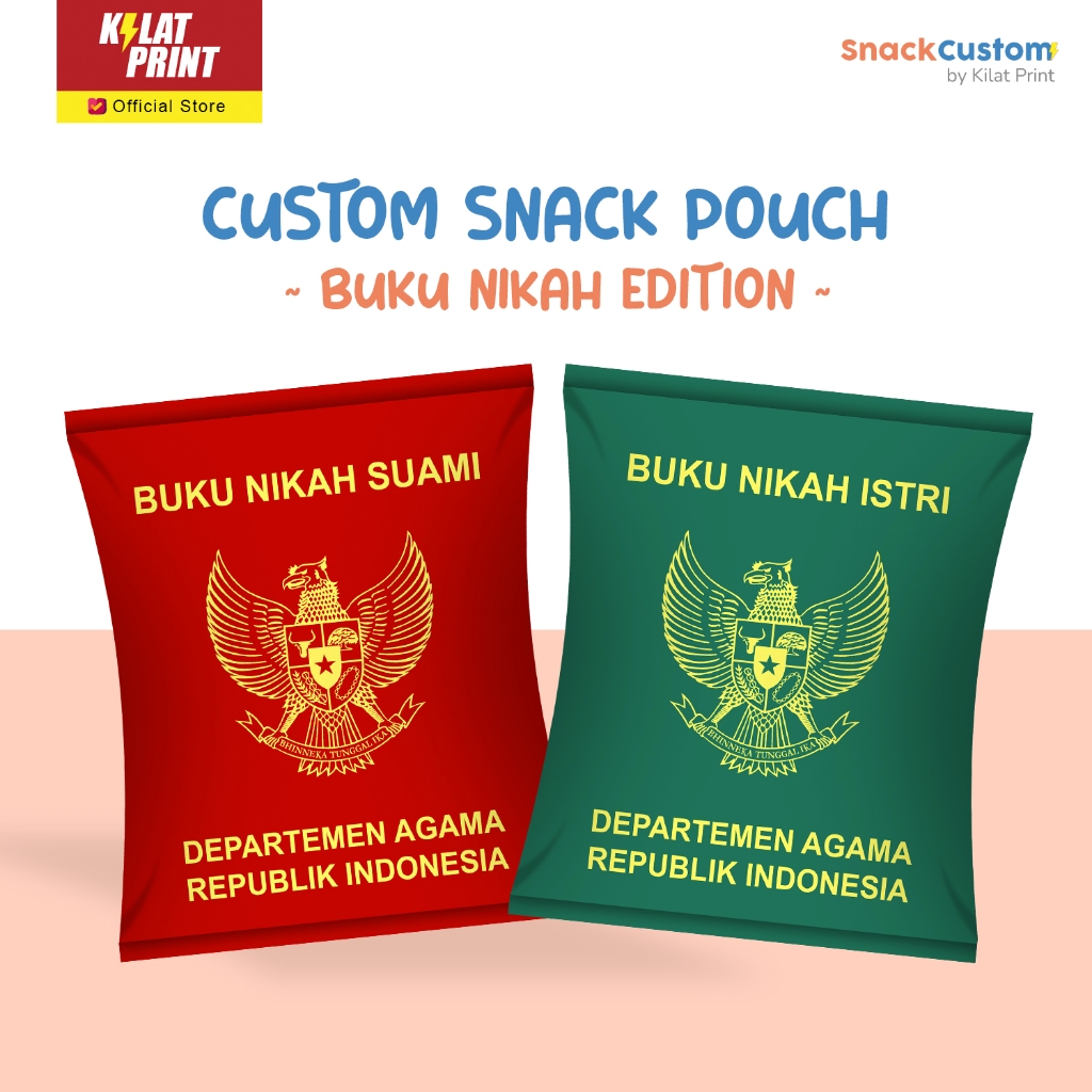 

Snack Custom Foto Teks Bungkus Pouch Jumbo Ala Buku Nikah