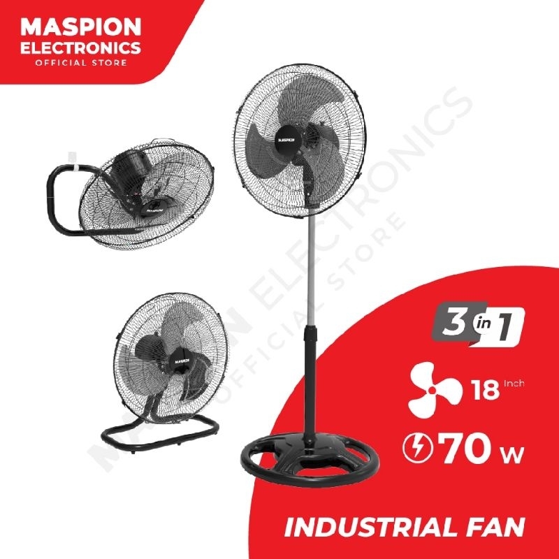 Maspion Kipas Angin Power Fan PW-451 18inch/45cm/ 3 Fungsi duduk /berdiri/ dinding