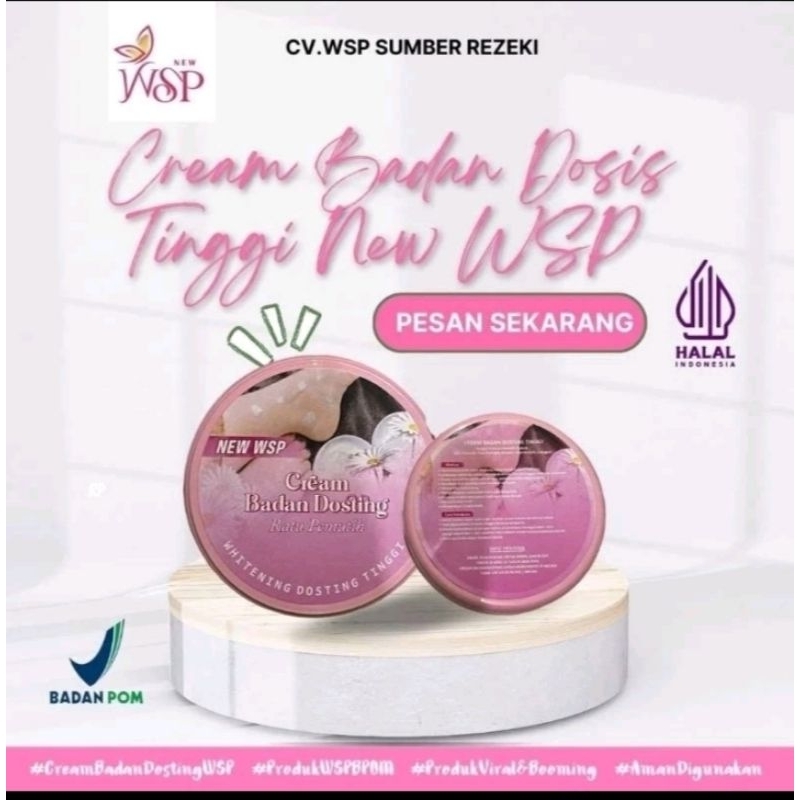 CREAM BADAN DOSTING WSP ASLI WHITENING DIJAMIN ORIGINAL